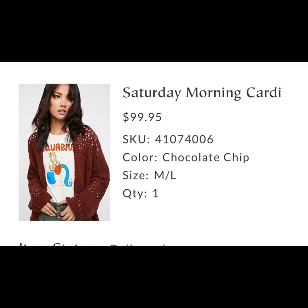 Free People Saturday Morning Cardi Size Large